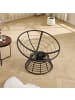 ABRIHOME Papasan Sessel in Grau Rattan 360 Grad drehbar mit Kissen für Wohnzimmer