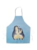 Mr. & Mrs. Panda Grillschürze Pinguin umarmen ohne Spruch in Eisblau