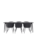 ebuy24 Essgruppe Ellis (7-teilig) Schwarz 85 x 230 cm