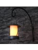 MARELIDA LED Solar Laterne mit Flammeneffekt für Außen H: 14cm in grau