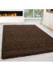 KADIMA DESIGN Teppich Hochflor Unifarben Polypropylen Wohnzimmer Shaggy in Braun