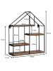 KADIMA DESIGN Wandregal Haus-Form 50x60x14 cm aus Mango Massivholz und Metall