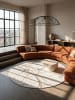 KADIMA DESIGN Teppich rund Abstrakt pflegeleicht Wohnzimmer Schlafzimmer Flur in Creme