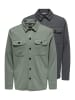 ONLY & SONS Hemdjacke / Overshirt Newkodyl in Dunkelgrau / hellgrün