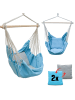 AMANKA Hängestuhl Bali + 2 Kissen in blau