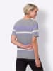 Sieh an! Kurzarm-Shirt in grau-meliert-lavendel-gestreift