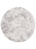 Pergamon Luxus Super Soft Fellteppich Aspen Rund Meliert in Hellgrau