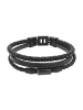 Tom Tailor Armband Edelstahl, IP schwarz, Carbon, Leder in schwarz