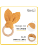Räuberella Baby Geschenkset Schmusetuch Hase, Holz-Beißring & Halstuch in Ocker - 10x10 cm