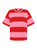 SAINT TROPEZ T-shirt HafrunSZ Oversize fit in Wild Orchid Red Block Stripe