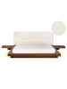 Beliani Doppelbett ZEN in Braun/Weiß - (W) 308 x (H) 86 x (L) 229 cm