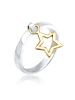 Elli Ring 925 Sterling Silber Stern, Sterne in Zweifarbig