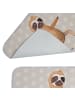 Mr. & Mrs. Panda Duschvorleger Faultier Yoga ohne Spruch in Grau Pastell