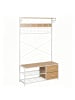 relaxdays Garderobenständer in Natur/ Weiß - (B)80 x (H)176 x (T)30 cm