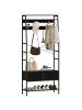 HOMCOM Garderobenständer-80L x 30B x 180,5H cm-Schwarz