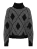 JACQUELINE de YONG Strickpullover Rollkragen Langarm Tiefe Schultern in Dunkelgrau