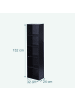 relaxdays Bücherregal in Schwarz - (B)32 x (H)132 x (T)24 cm