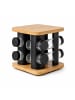 relaxdays Gewürzkarussell "8 Gläser" in Natur/ Schwarz - (B)18,5 x (H)15,5 x (T)18,5 cm