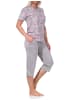NORMANN kurzarm Capri Schlafanzug Herz - 72670 in Grau