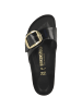 Birkenstock Pantolette Madrid Big Buckle Naturleder Lack schmal XT in schwarz