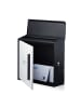 relaxdays Briefkasten in Schwarz Weiß - (B)35x (H)33 x (T)12,5 cm