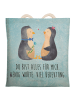 Mr. & Mrs. Panda Beuteltasche Pinguin Pärchen mit Spruch in Eisblau