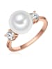 Lulu & Jane Perlen-Ring Messing Zirkonia Muschelkernperle in roségold