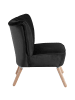 58 aufm Kessel SESSEL Kadisha Bezug Samtvelours Buche natur / schwarz