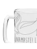 Mr. & Mrs. Panda Bierkrug Stinktier Yoga mit Spruch in Transparent