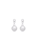 Luxenter Luxenter white pearl earrings, silver finish - Mobe