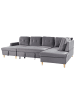 Beliani Schlafsofa LERUM in Grau - (W) 286 x (H) 92 x (L) 192 cm