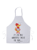 Mr. & Mrs. Panda Latzschürze Fuchs Sänger mit Spruch in Weiß