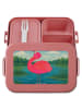 Mr. & Mrs. Panda Brotdose Flamingo Stolz Design ohne Spruch in Rot Pastell