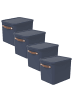 Rotho MALOJA Ordnungsboxen 4er-Set 27l mit Griffen stapelbar in Midnight blau