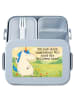 Mr. & Mrs. Panda Lunchbox Einhorn Mann Design mit Spruch in Blau Pastell