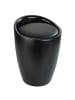 Wenko Wäschesammler mit Sitz CANDY, mattiert in Schwarz, (B) 36 x (H) 50 x (L) 36 cm