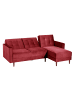58 aufm Kessel FUNKTIONSSOFA mit Hocker Katunia Samtvelours rot