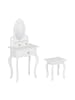 relaxdays Kinder Schminktisch in Weiß - (B)50 x (H)110 x (T)30 cm