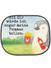 Mr. & Mrs. Panda Sonnenblende Auto Pinguin Pommes Design mit Spruch in Weiß