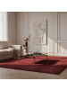 KADIMA DESIGN Teppich Kurzflor Uni-Look Polyester Wohnzimmer waschbar in Rot