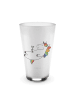Mr. & Mrs. Panda Latte Macchiato Glas Einhorn Blümchentail ohne Spruch in Transparent