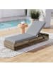 COSTWAY Sonnenliege Gartenliege Polyrattan mit Auflage in Grau