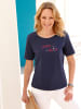 Sieh an! Kurzarm-Shirt in marine-weiß
