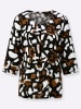 creation L Druck-Bluse in schwarz-cognac-bedruckt