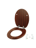 relaxdays Toilettendeckel in Dunkelbraun - (B)37,5 x (T)43,5 cm