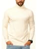 DAILY COTTON Rollkragenpullover - als Feinstrick Pulli in Slim Fit für Herren in Creme