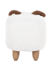 Beliani Tierhocker LAMB in Weiß/Braun - (W) 61 x (H) 36 x (L) 34 cm