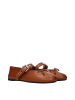 Miu Miu Braun Leder Ballerina Flache Schuhe