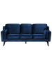 Beliani 3-Sitzer Sofa LOKKA in Blau/Braun - (W) 204 x (H) 85 x (L) 83 cm