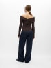 Object Off Shoulder Top in Seal Brown1